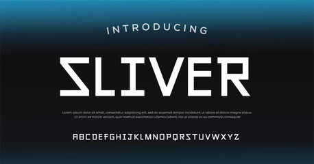 Sliver style font design alphabet letters and numbers vector illustration - obrazy, fototapety, plakaty