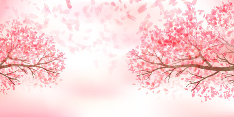 桜　和柄　水彩　背景
