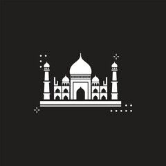 Taj Mahal hand drawn vector. Palace India sketch