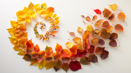 Vivid Leaf Colors in Gentle Spiral