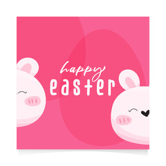 Easter day instagram post idea vector illustration