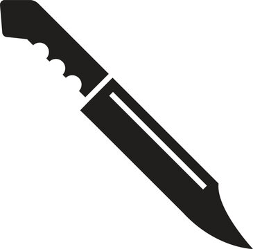 Hunting knife black icon. Set of hunting knife icons on white background. Vector illustration.