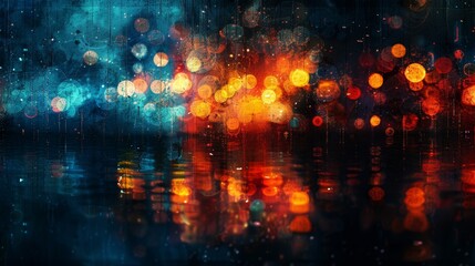 Fototapeta na wymiar Illuminate the texture of an urban night, where city lights blur into a canvas of colors