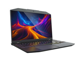 Generic gaming laptop computer isolated on transparent background. 3D illustration © Destina