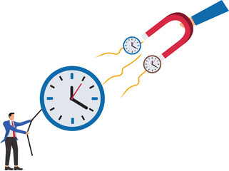 Pulling, Time, Thief, Human Hand, Magnet, Box Container, Businessman,