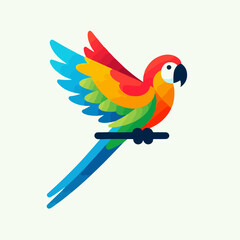 flat vector logo of parrot  , flat vector logo of cute  parrot , flat logo of parrot  , flat logo of cute parrot
