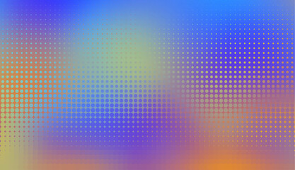 Abstract defocused horizontal background with pop art halftone dots. Vector image.