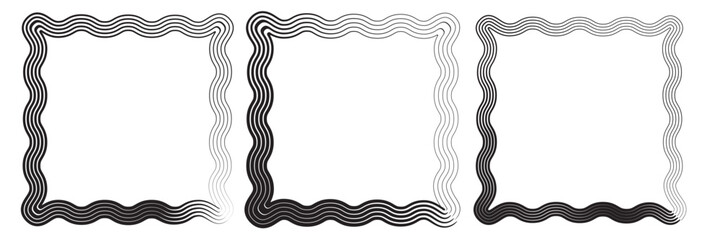 Grunge frames vector set. Grunge ink illustration. Grunge style set of square shapes. Hand drawn brush strokes. Dirty grunge design frames