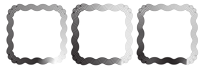 Grunge frames vector set. Grunge ink illustration. Grunge style set of square shapes. Hand drawn brush strokes. Dirty grunge design frames