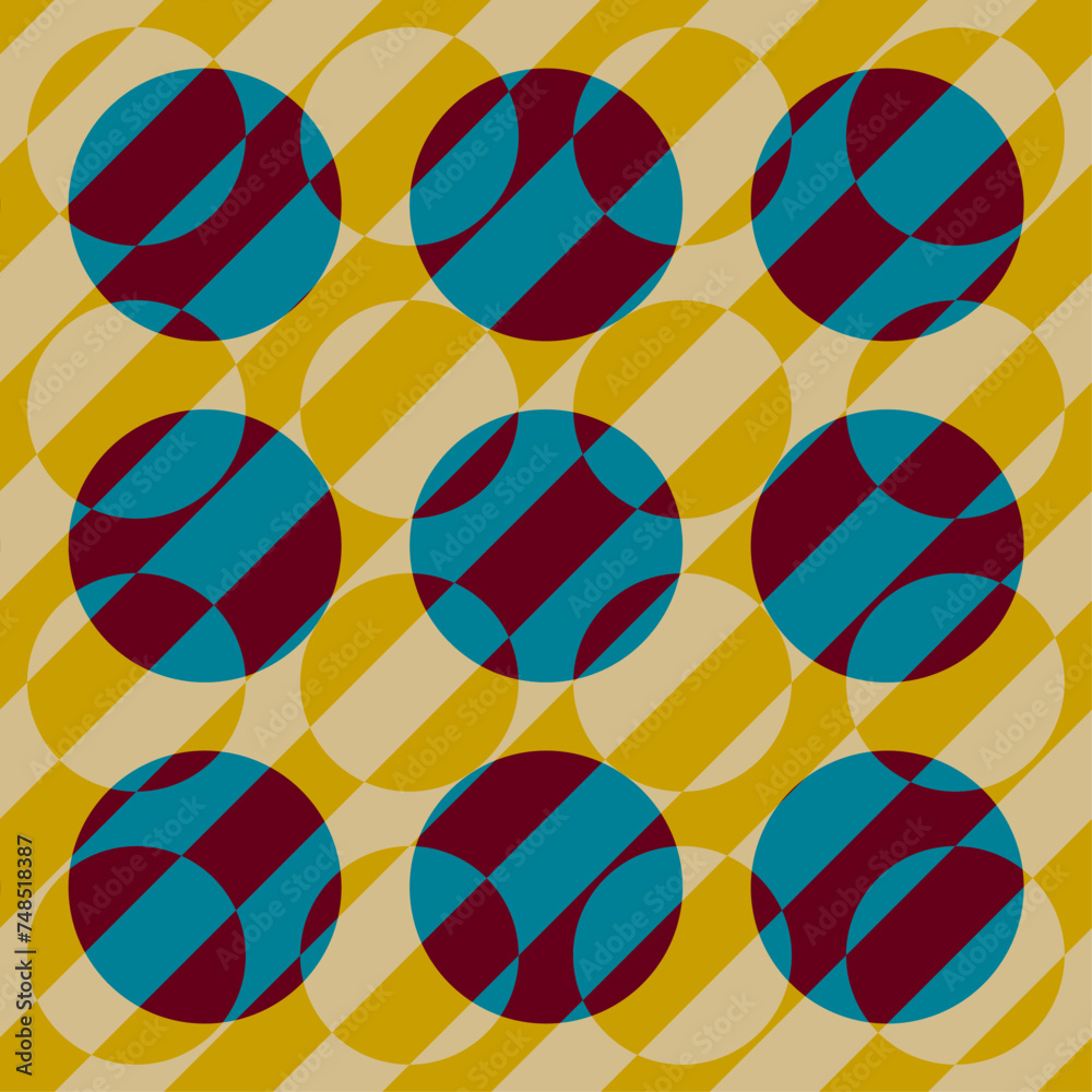 Poster Geometric abstract pattern retro style. Seamless vector pattern.