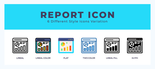 Report vector icons designed. icon symbol set.