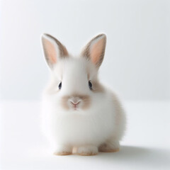 A cute little bunny on white background