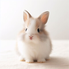 A cute little bunny on white background