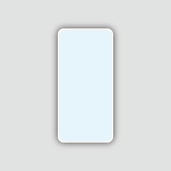 Smartphone, Mobile Phone, Handphone mockup frameless blank screen with shadow.Vector Illustration
