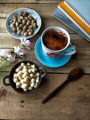 coffee and beans on the table