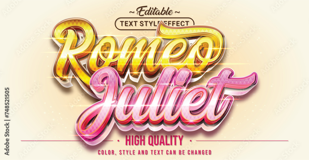 Aufkleber Editable text style effect - Romeo Juliet text style theme.