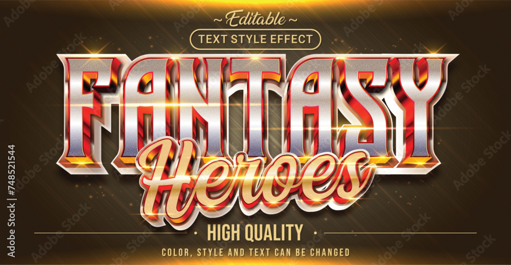 Poster Editable text style effect - Fantasy Heroes text style theme.