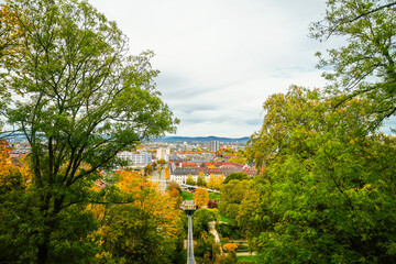 Fototapeta na wymiar View of Freiburg im Breisgau and the surrounding landscape. 