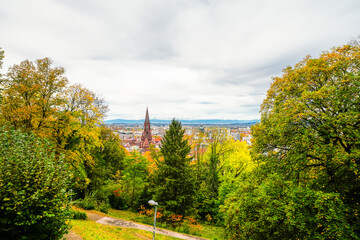 View of Freiburg im Breisgau and the surrounding landscape.
