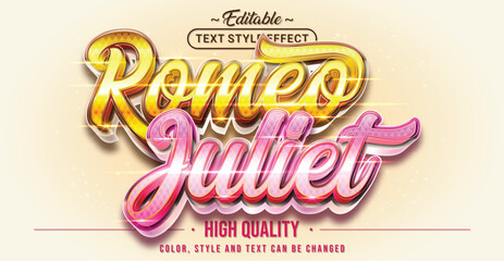 Editable text style effect - Romeo Juliet text style theme.