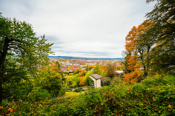 View of Freiburg im Breisgau and the surrounding landscape.
