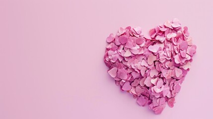 Obraz premium Valentine's day, wedding, love concept. made of pastel confetti isolated on pink background.