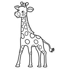 Giraffe hand draw outline for coloring pages or coloring book.