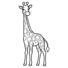 Giraffe hand draw outline for coloring pages or coloring book.