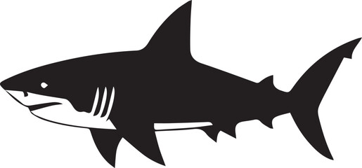 shark silhouette isolated on white