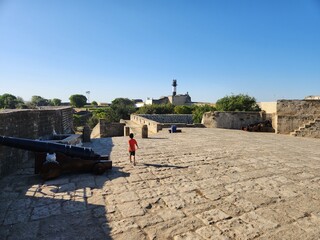 Diu, Dadra and Nagar Haveli and Daman and Diu India - Feb 23 2024: Diu fort - Built in the 16th century by the Portuguese, this sandstone fort features a lighthouse and 3 churches.