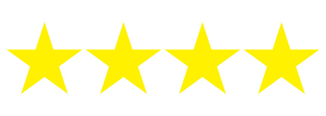 Five stars customer product rating review flat icon for apps and websites - obrazy, fototapety, plakaty