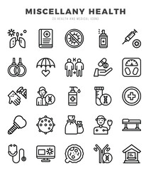 MISCELLANY HEALTH icon pack for your website. mobile. presentation. and logo design.
