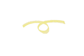 light yellow pencil strokes isolated on transparent background