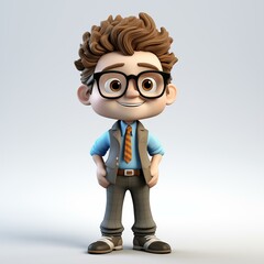 Professional Young Cartoon Businessman in Smart Casual Outfit