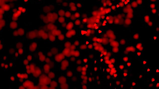 Heart icons waving or floating, Seamless Loop, 4K