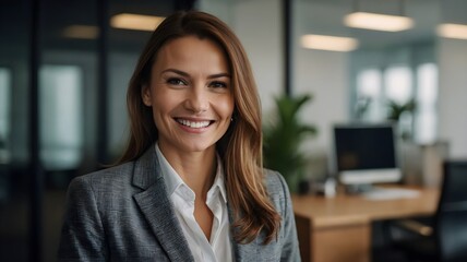 smiling business woman in the office