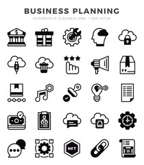 Business Planning Lineal Filled icons collection. 25 icon set. Vector illustration.