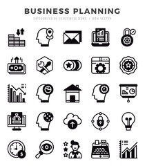 Business Planning Icon Pack 25 Vector Symbols for Web Design.
