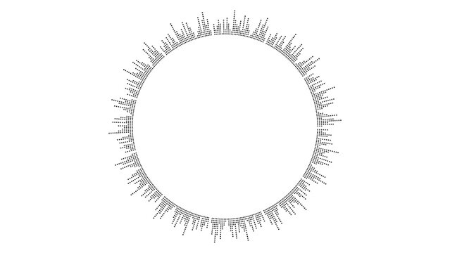 sound waveform pattern for radio podcasts, music player, video editor, voise message in social media chats, voice assistant, recorder. Circular music sound graphic design. vector illustration