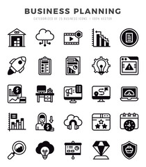 Set of Business Planning icons. Vector Illustration.