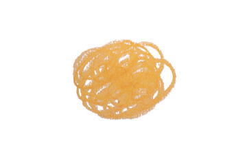 Orange pencil strokes isolated on transparent background