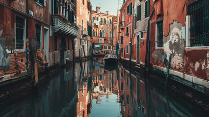 Serene Settlements: A Realistic Photo of Floating Villages in Europe - obrazy, fototapety, plakaty