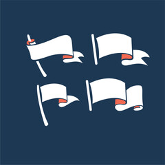 ribbon flag set template vector illustration