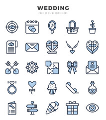 Wedding Two Color icons. Vector Two Color illustration.