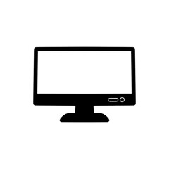 monitor icon black flat illustration