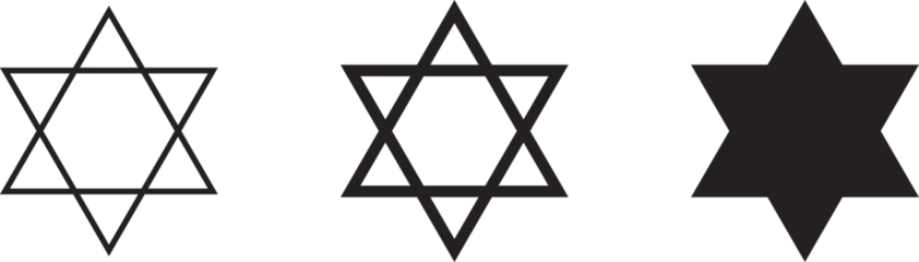 Foto op Plexiglas Judaism Sign, Icon. Six pointed stars collection. Vector Illustration © VH