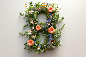 Number eight of flowers, great design for any purposes.