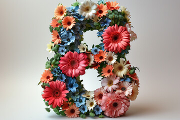 Number eight of flowers, great design for any purposes.