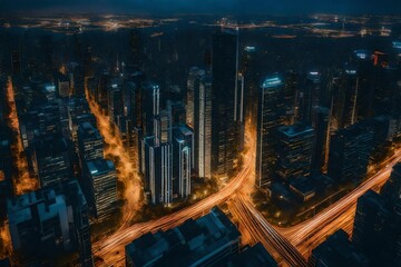 panorama of the city of night