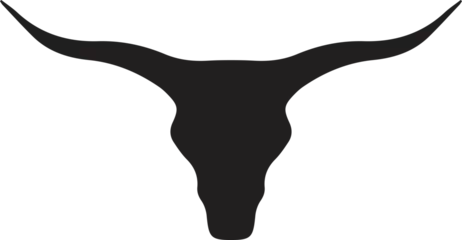 Foto op Plexiglas Bull Skull Icon on Black and White Vector Backgrounds © Stud